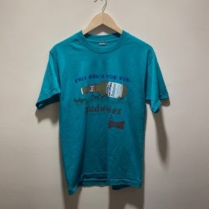 Vintage 90s Budweiser this buds for you t shirt green mens medium